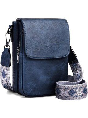 GEMIU Women's Blue Grained Leather Small Stylish Shoulder Crossbody Purses